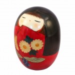 Kokeshi New Kikumusume Red