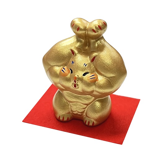 小）剛腕まっちょ招き猫 C.両手招き・縁起物 / 京都の人形