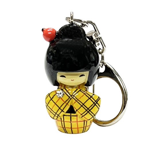 Kokeshi Keyring Kasuri Yellow sample1