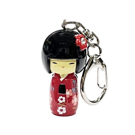 Kokeshi Keyring Furisode Pink（Flower） sample1