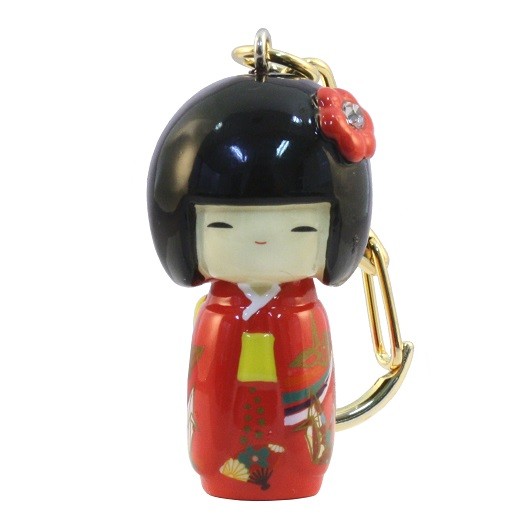 Kokeshi Keyring  Furisode Red(Crane） sample1