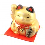 Gold lucky cat bank L