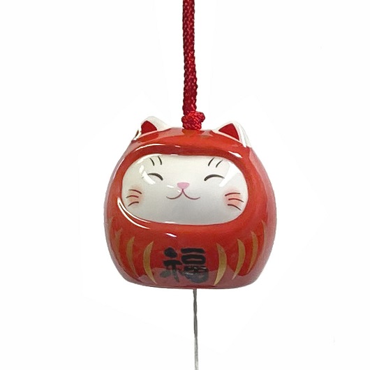 Wind bell Cat-Daruma（Akafuku）