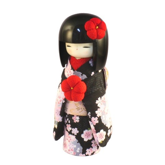 Kokeshi Kyo-Bijin (S）Black （RED） sample1