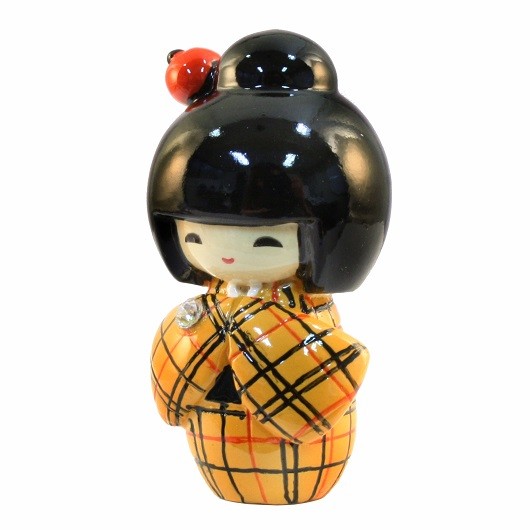 Kokeshi Doll Kasuri Yellow sample1