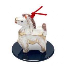 干支 土鈴 木彫午 白 サンプル1