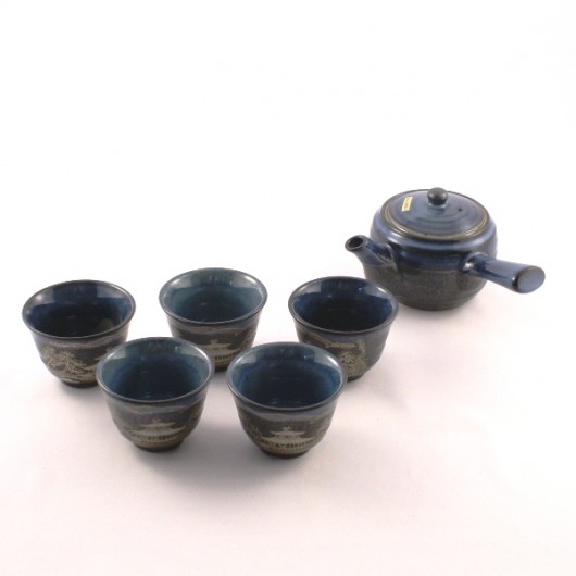 茶器セット　黒流し