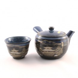 茶器セット　黒流し