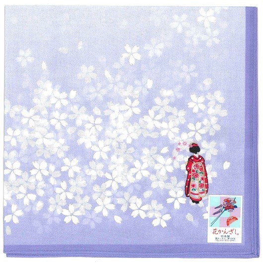 Handkerchief "Flower Hairpin" Purple sample1