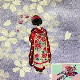 Handkerchief "Flower Hairpin" Purple sample3